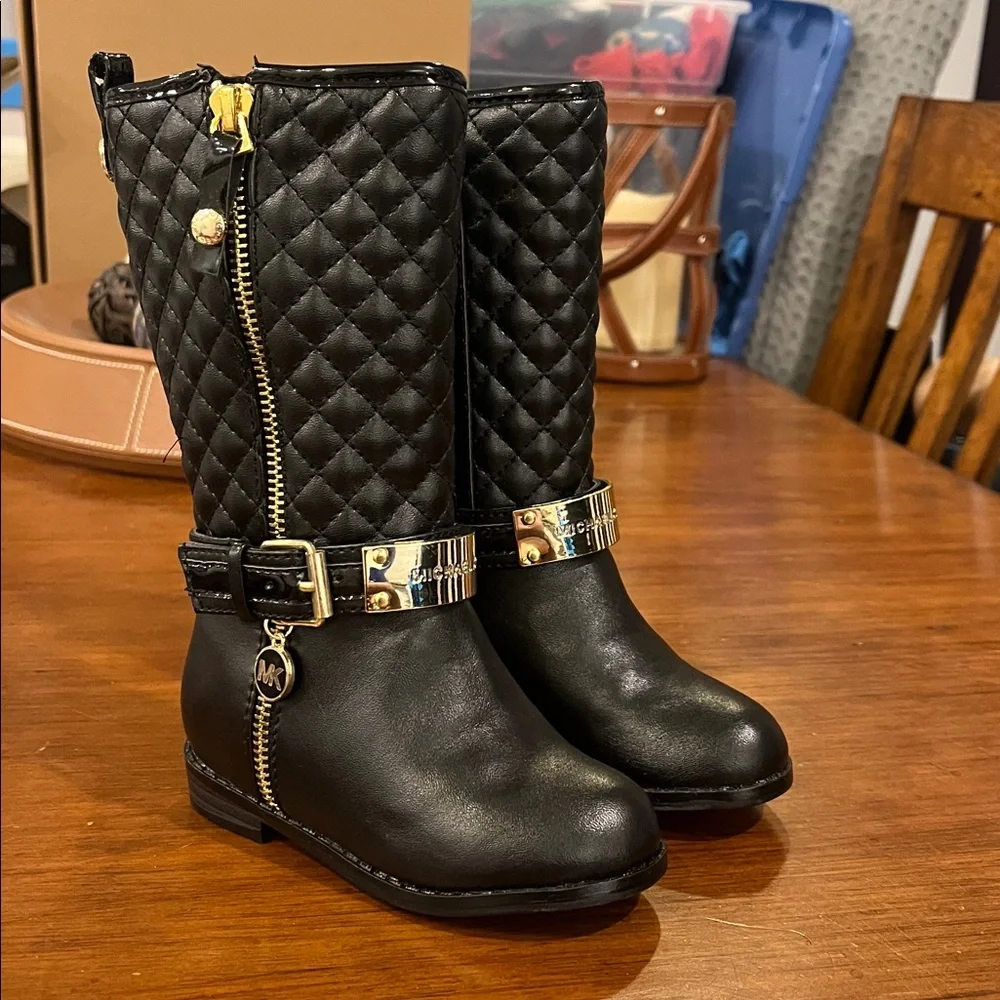 Michael Kors Kendra black Boots Shoes new Toddlers Girls Size 6